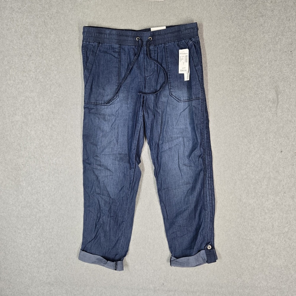 Westport Women Pants 2 Blue Capri Chambray Signature Fit Mid Rise 25" Inseam NWT